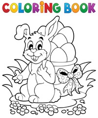 Wall Mural - Coloring book Easter bunny 1