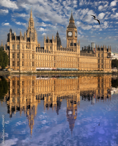 Obraz na płótnie canvas dwuczęściowy "dyptyk" Słynny big ben w londynie, anglii