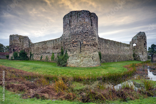 Obraz na płótnie canvas czteroczęściowy "tetraptyk" Pevensey castle, east sussex, england