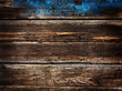 Old Wood Background - blue poured paint vignette and HDR