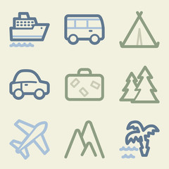 Wall Mural - Travel web icons, money color set