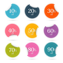 Wall Mural - Colorful Vector Discount Labels - Stickers Set