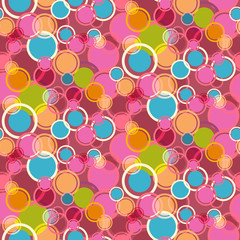 Sticker - Abstract Retro Vector Circles Seamless Background