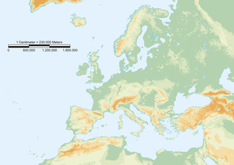 Wall Mural - Physical europe