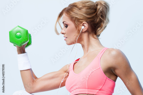 Naklejka samoprzylepna Fitness z hantlami