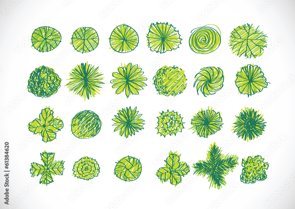 Many Trees Top View Pattern Trees top view for architecture landscape design projects Stock Vector ...