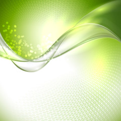 Poster - Abstract green waving background