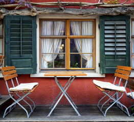 Canvas Print - folding chair and table