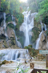 Wall Mural - waterfall in forest in Luang Prabang, Lao