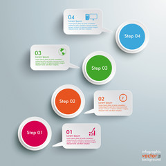 Sticker - Circles Chart 4 Steps Speech Bubbles