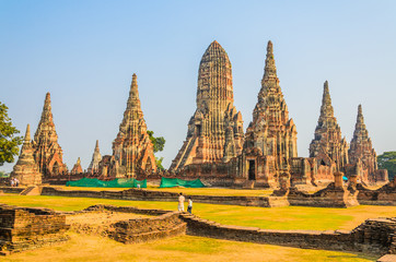 Sticker - Wat Chai Watthanaram temple in ayutthaya Thailand