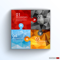 Aufkleber - Business puzzle pieces infographic