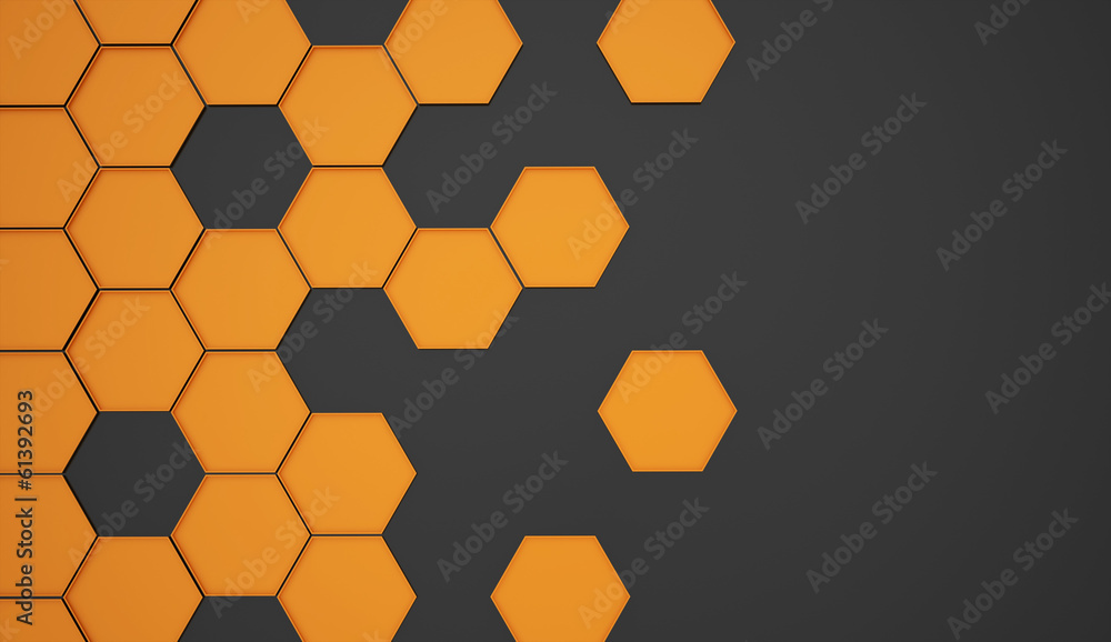 Orange abstract hexagonal background Stock Illustration | Adobe Stock
