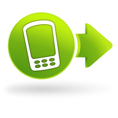 Sticker - téléphone sur symbole web vert