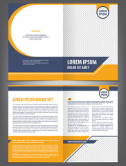 Vector empty bifold brochure template design