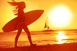 © Maridav - Surfing surfer woman babe beach fun at sunset