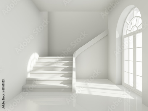 Naklejka na drzwi Architectural design of corridor with staircase