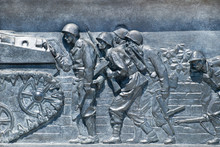 World War II Memorial,infantry Scene Detail,Washington D.C