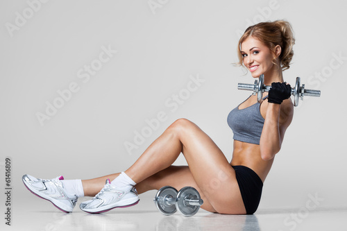 Tapeta ścienna Fitness z hantlami