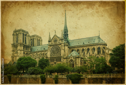 Board z aluminiowym obramowaniem Katedra Notre Dame, Paryż. 
