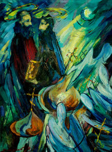 Peter And Paul Dispute, Painting By Oil On Canvas, Illustration