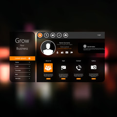 Wall Mural - website interface template design. transparent user interface,