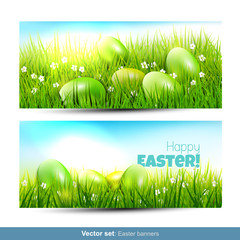 Set of two horizontal Easter banners