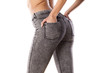 © vladimirfloyd - pretty female ass in tight jeans on white background