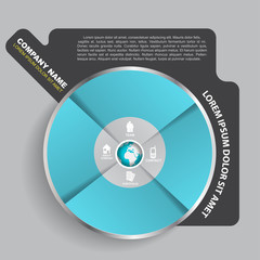 Fototapete - Abstract vector infographic disc for company