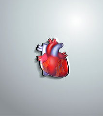 Sticker - Human heart cut out of paper