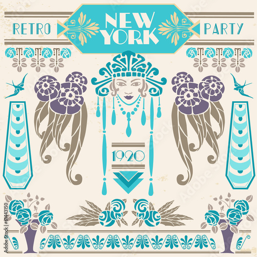 Naklejka samoprzylepna New York retro party 1920