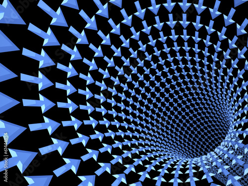 Obraz na płótnie canvas trzyczęściowy "tryptyk" Tunel strzałki, 3d