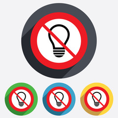 No Light lamp sign icon. Idea symbol.