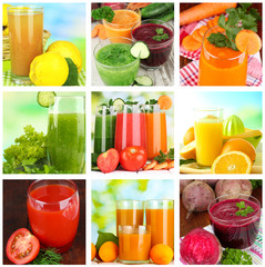 Wall Mural - Fresh juice collage