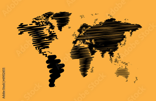 Fototapeta na wymiar Abstract World map background in polygonal style