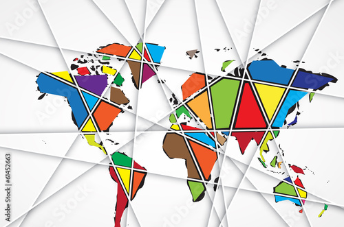 Fototapeta dla dzieci Abstract World map background in polygonal style