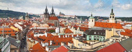 Obraz na płótnie canvas dwuczęściowy "dyptyk" Panorama Pragi