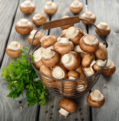 Canvas Print - Mushrooms in a basket