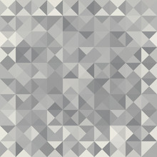 Retro Pattern Of Geometric Shapes.  Grey Mosaic Banner.