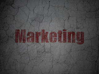 advertising concept: marketing on grunge wall background