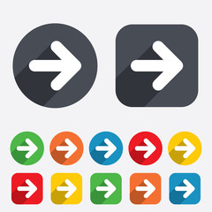 Poster - Arrow sign icon. Next button. Navigation symbol