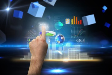 Fototapete - Composite image of hand pointing