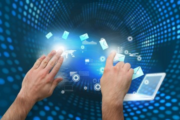 Aufkleber - Composite image of hands pointing and presenting