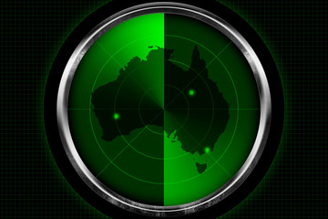 Australia Continent on Radar Screen