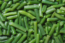 Chopped Green Beans Closeup. Background. Macro