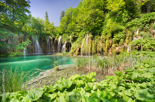 Plakat na papierze fotorealistycznym Wodospady z plitwickich