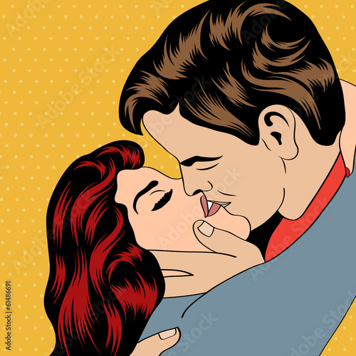 Dekoracja na wymiar  pop-art-kissing-couple