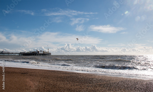 Plakat na papierze fotorealistycznym Molo w Brighton i chmury