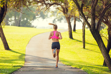 Woman running in the park