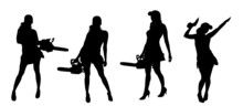 Vector Silhouette Of A Woman.